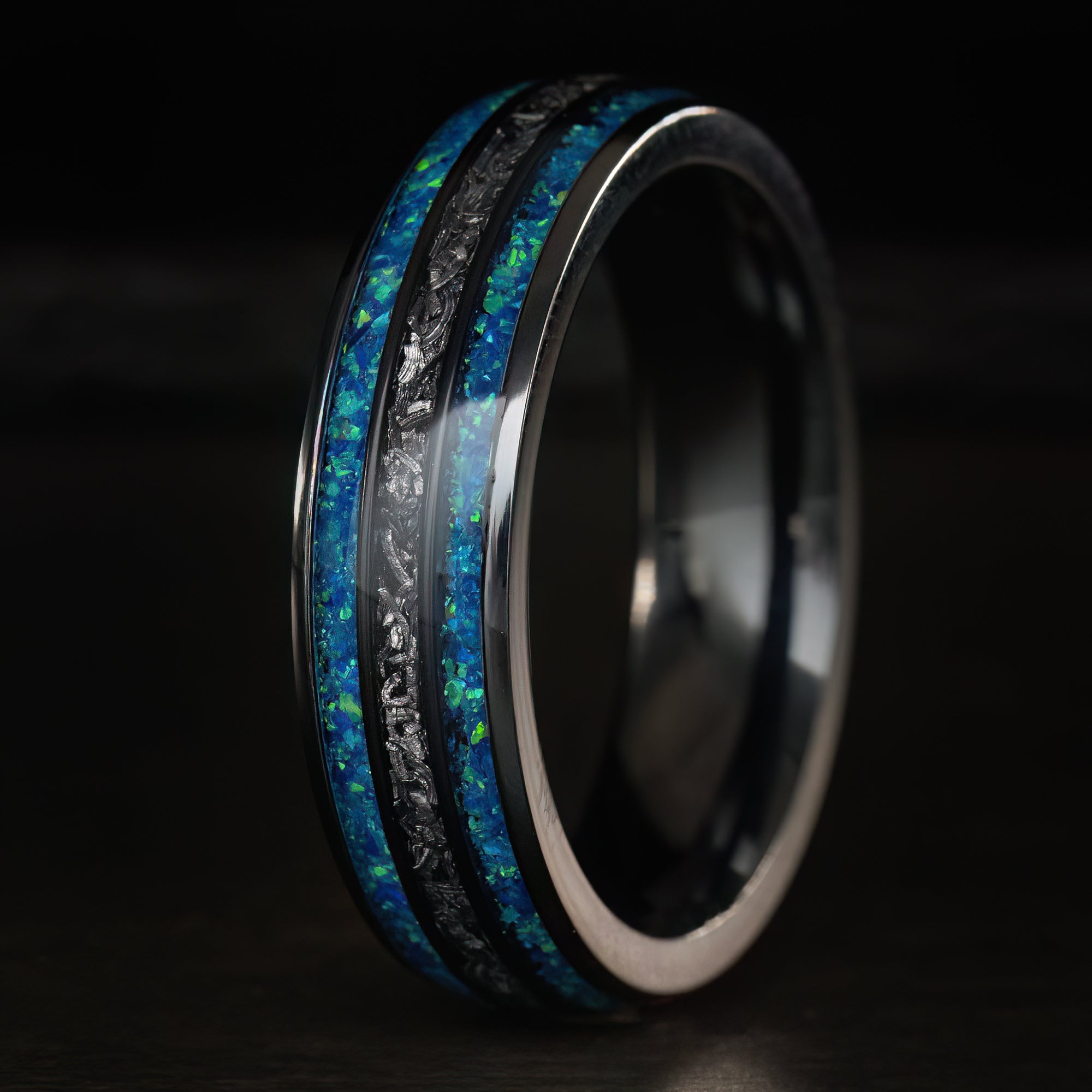 Blue hot sale meteorite ring