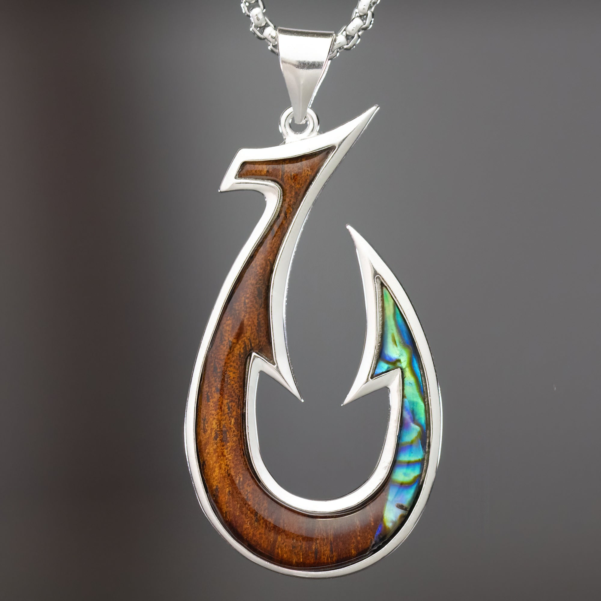 Wooden fish hot sale hook necklace