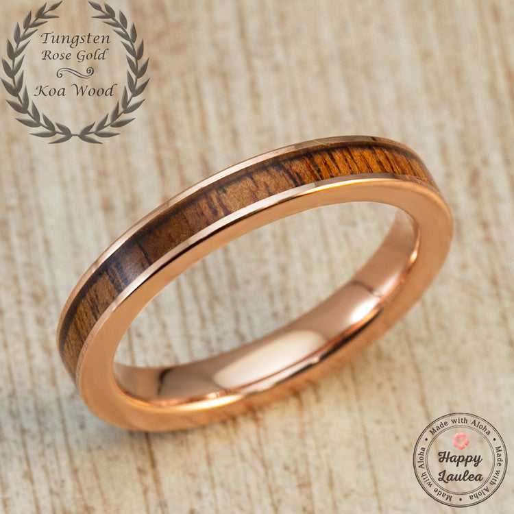 Mens tungsten wedding band 6mm flat ring Rose selling Gold Tungsten band Mens Gift Ring Personalized Ring Free Laser Engraving