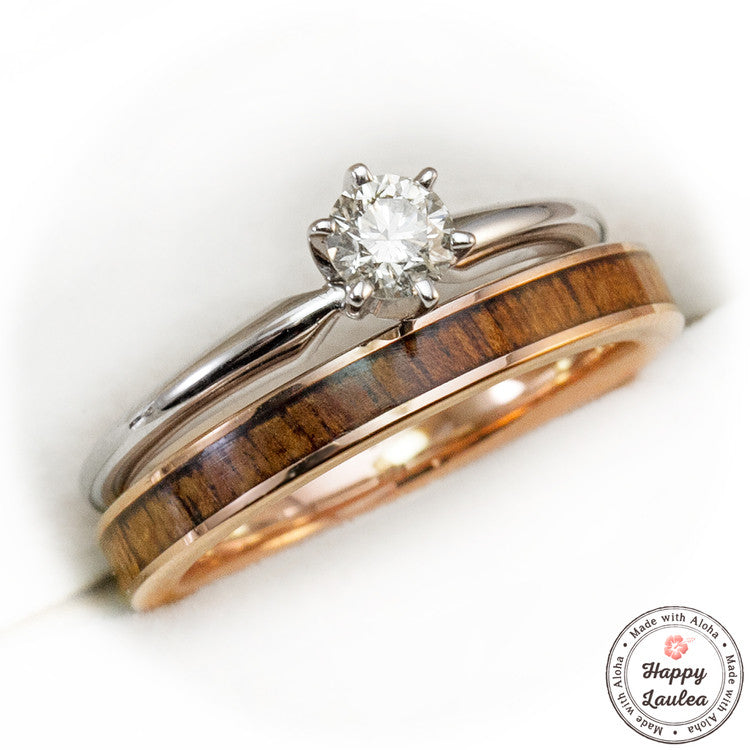 Wooden wedding rings hot sale with diamonds