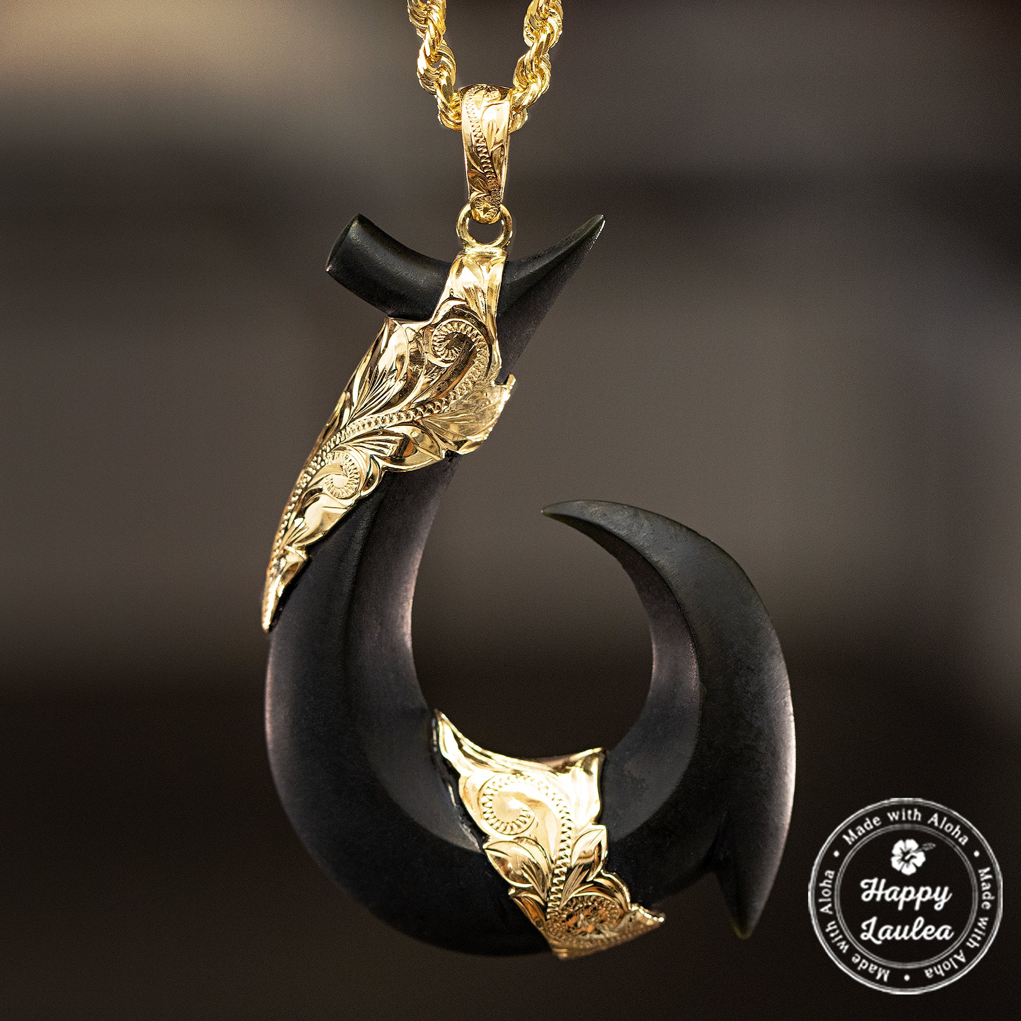 Solid 18K Rose Gold Fish Hook Pendant, Hawaiian Fish Hook Jewelry, 1 3/4  long - Jahda Jewelry Company Custom Gold Rings, Necklaces, Bracelets &  Earrings - Sacramento, California