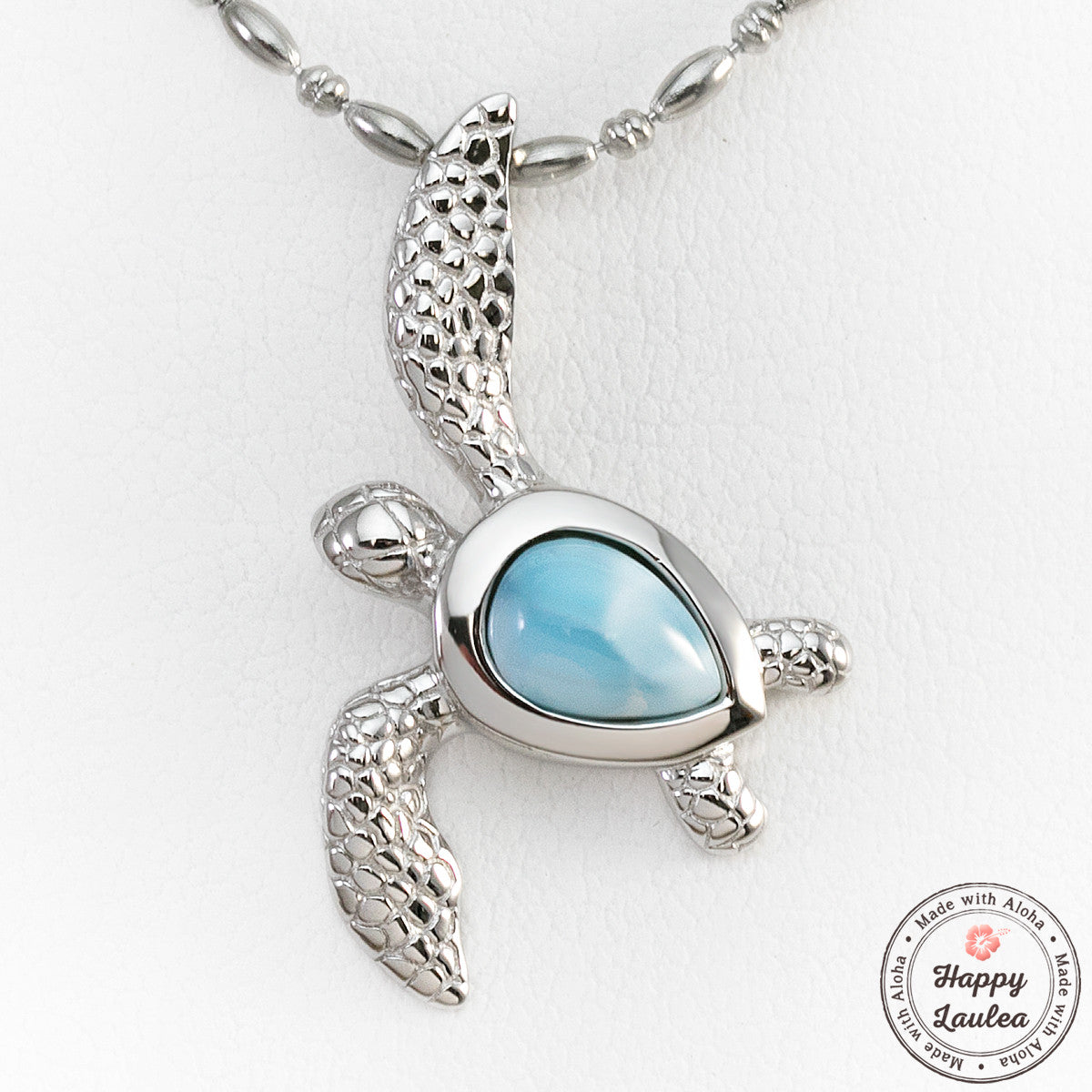 Larimar turtle outlet necklace