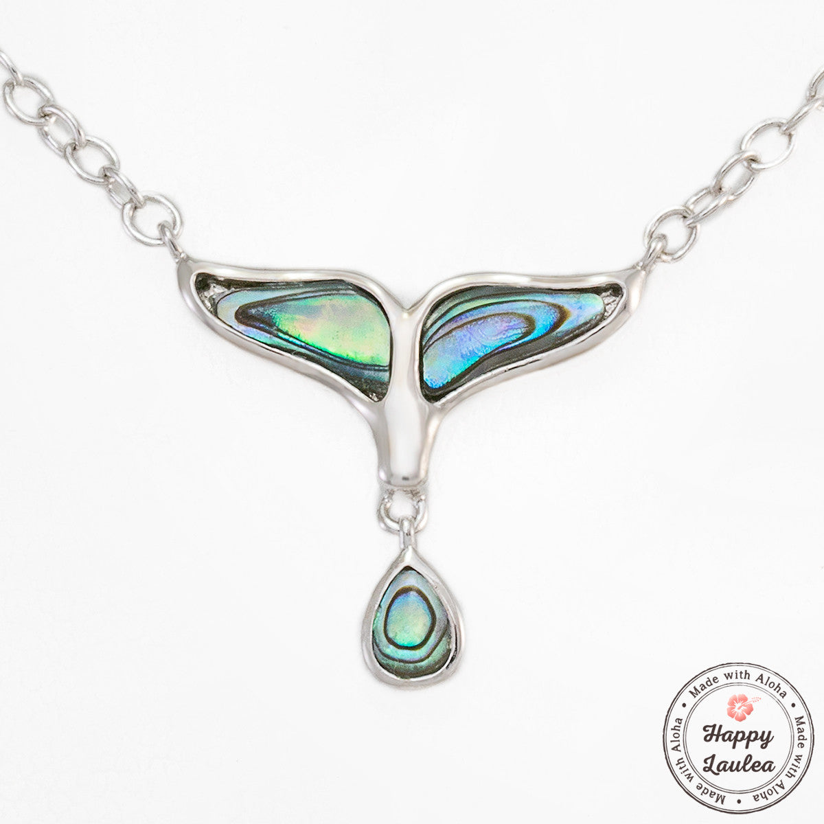 Hawaiian Fish Hook with Whale Tail Pendant - 925 Sterling Silver
