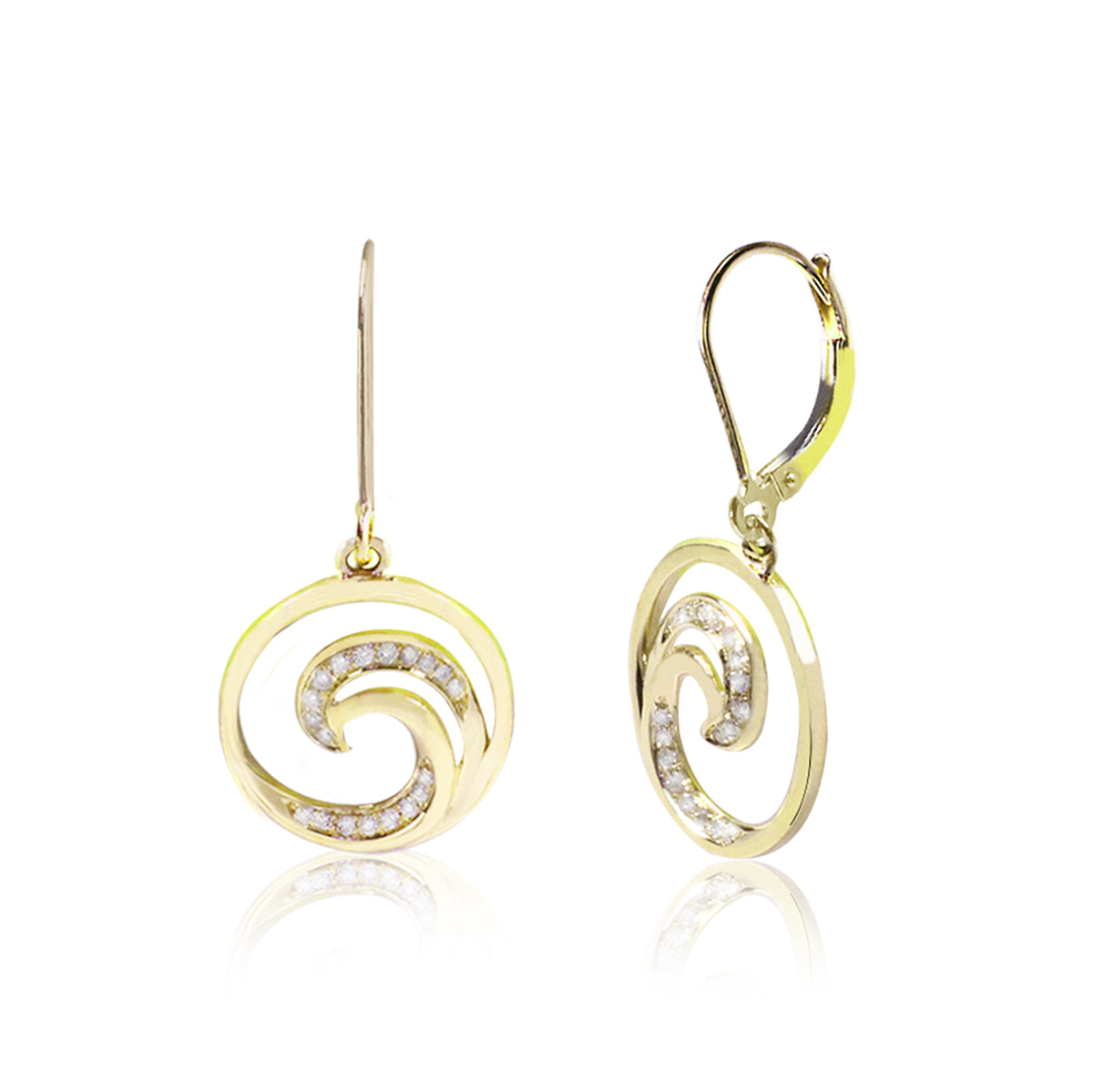 Wave Leverback Earrings