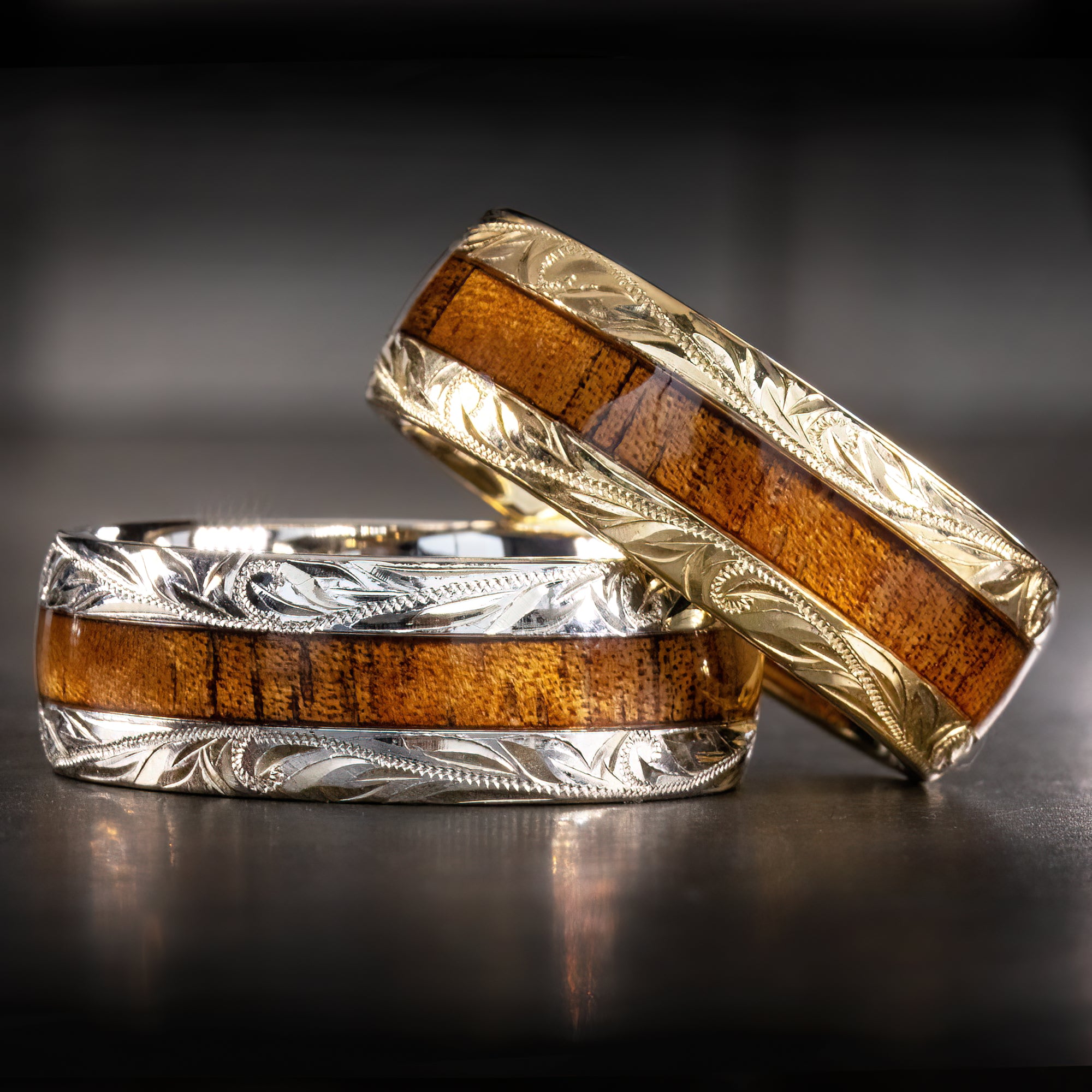 Hawaiian wood deals wedding bands