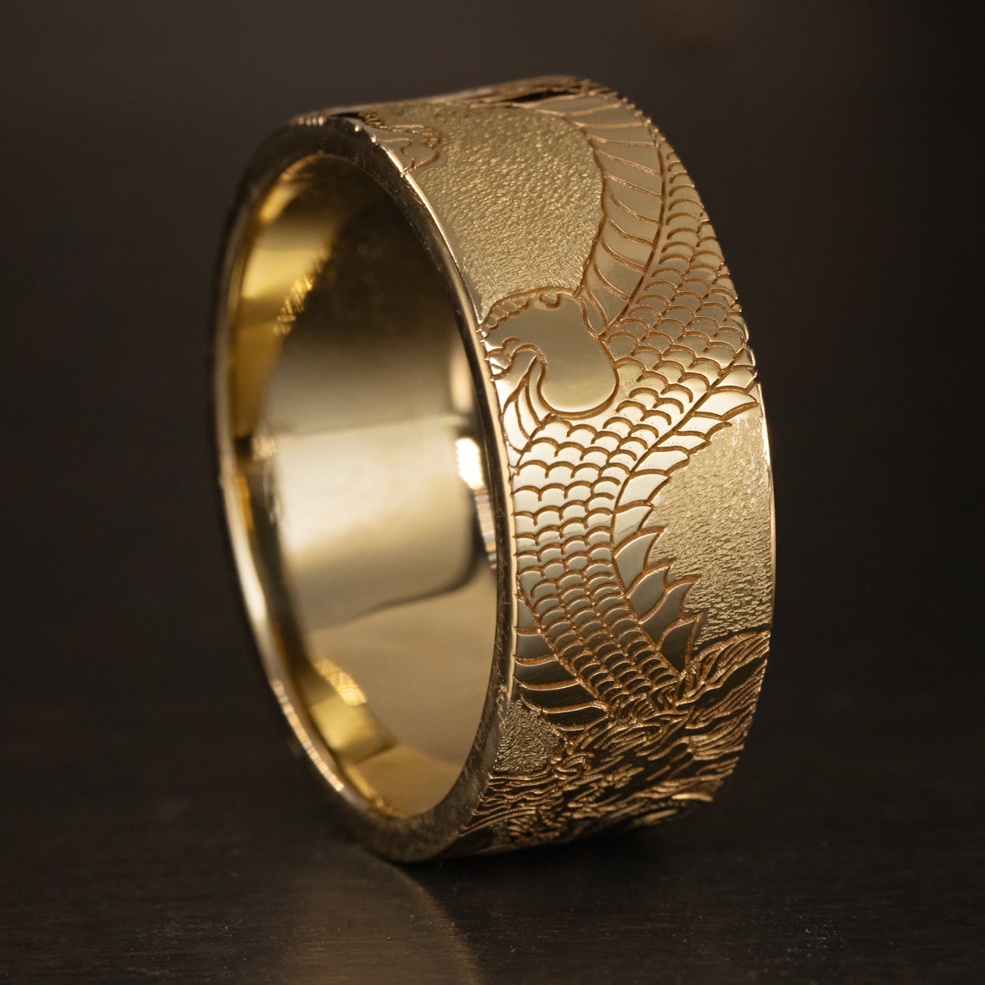 KmaiSchai Rose Gold Rings Dragon Stainless Ring Steel Dragon