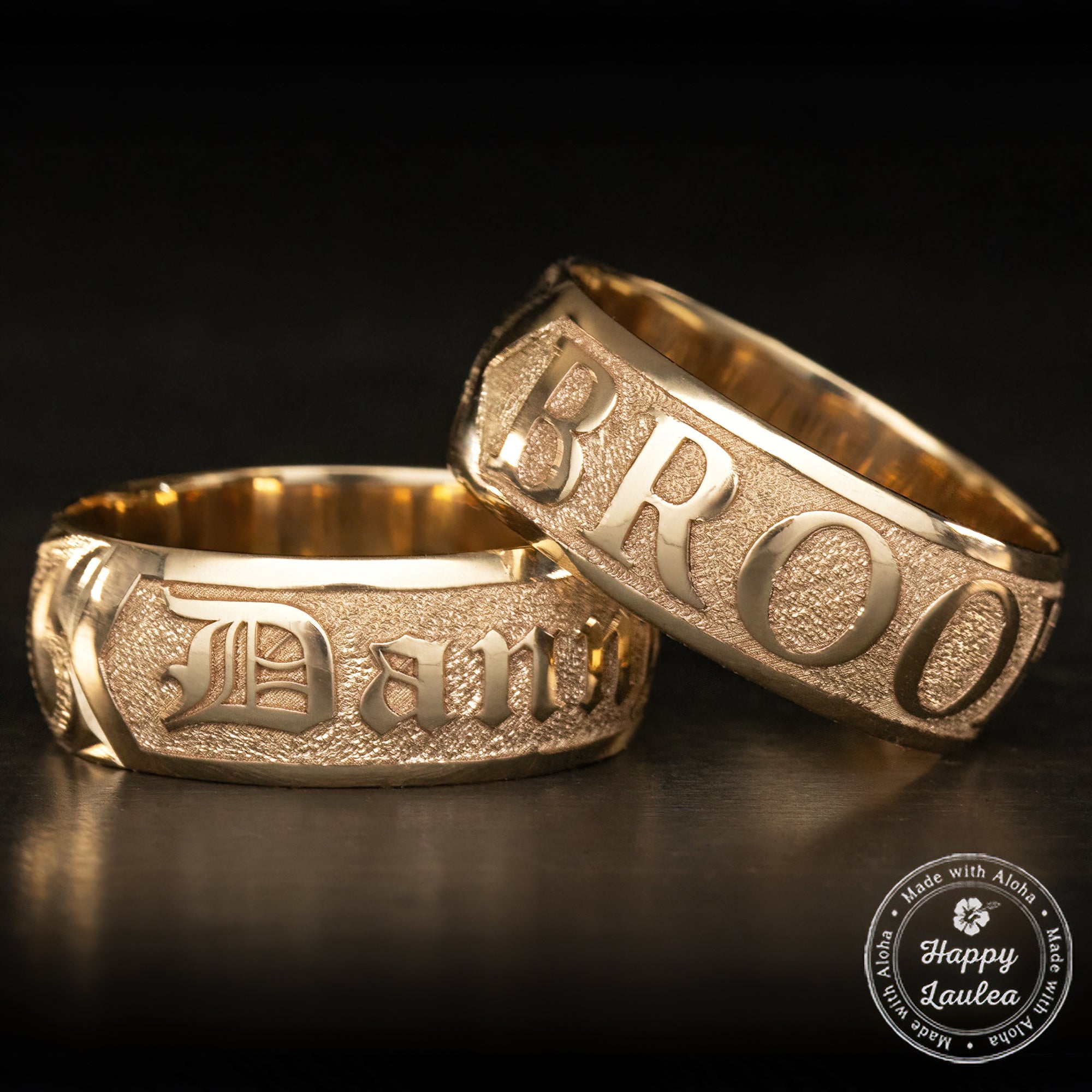 Solid Gold Eternity Name Ring with Natural Diamond - Abhika Jewels